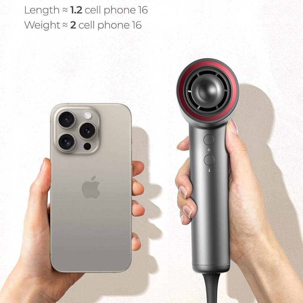 Ionic Hair Dryer Ceramic 1500W Lightweight Travel Fast Drying Noise Reducing - Picture 6 of 8